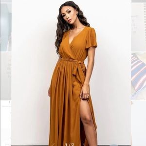 Mustard Yellow Baltic Born Wrap Dress - Maxi